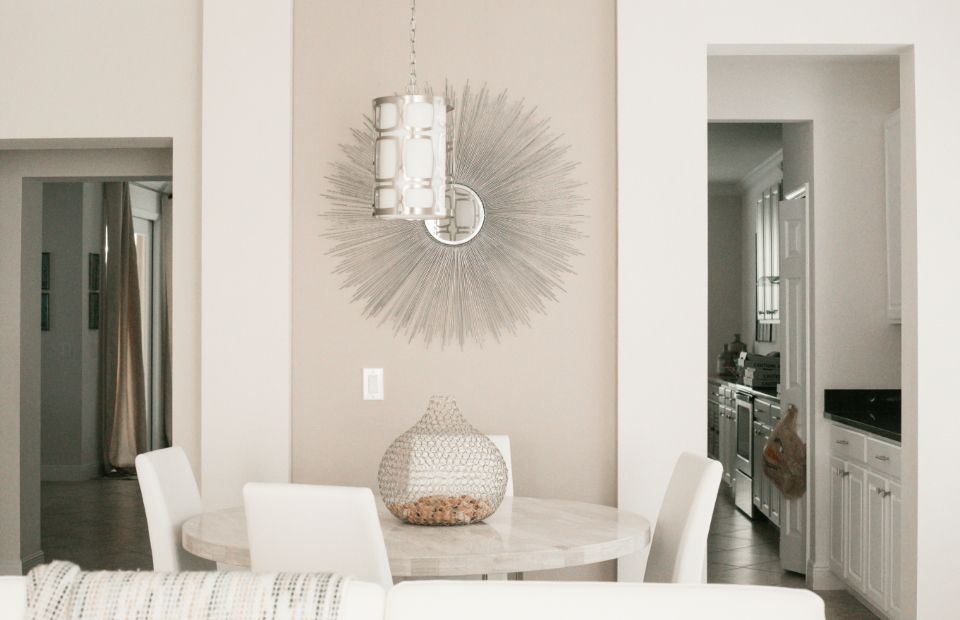 The dining room, laid for service